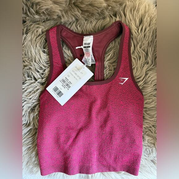 Gymshark Adapt Animal Crop Tank in Cherry Brown Women’s size extra small xs - Picture 1 of 3